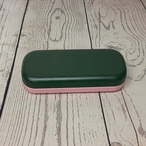 Kate Spade New York Eyeglass Sunglass Hard Case Pink Green With Cloth - Picture 7 of 11